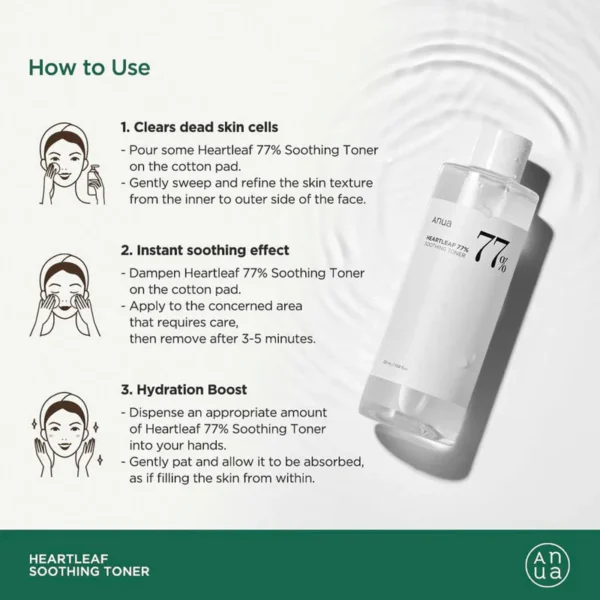 Anua Heartleaf 77% Soothing Toner 200ml - Image 2